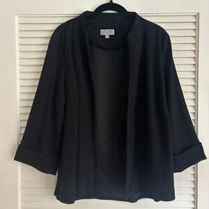 JM Collection Black Open-Front Blazer